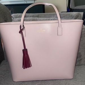 Pink Kate Spade Shoulder Bag with Burgundy Tassel